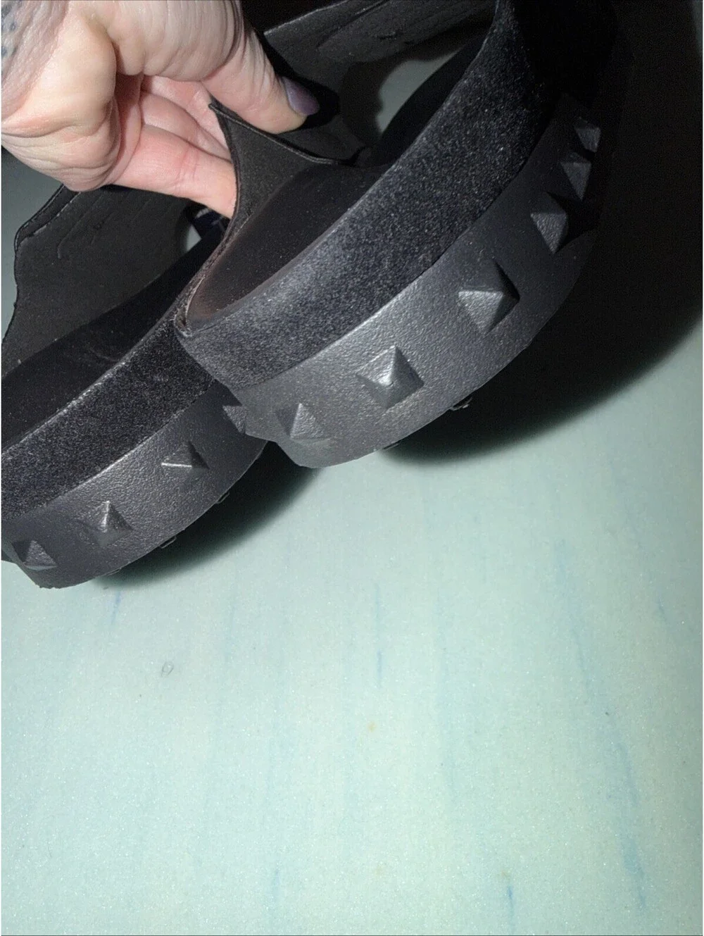 True Religion Biggy Slide Sandals Black Hook Loop Strap Men’s Size 10 NWOB